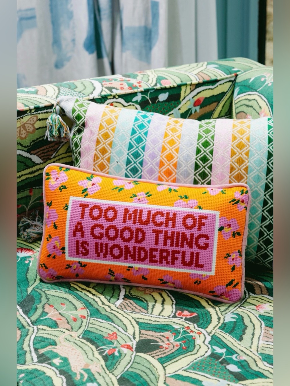 Furbish Studio Petite Needlepoint Pillow - Picture 3 of 6